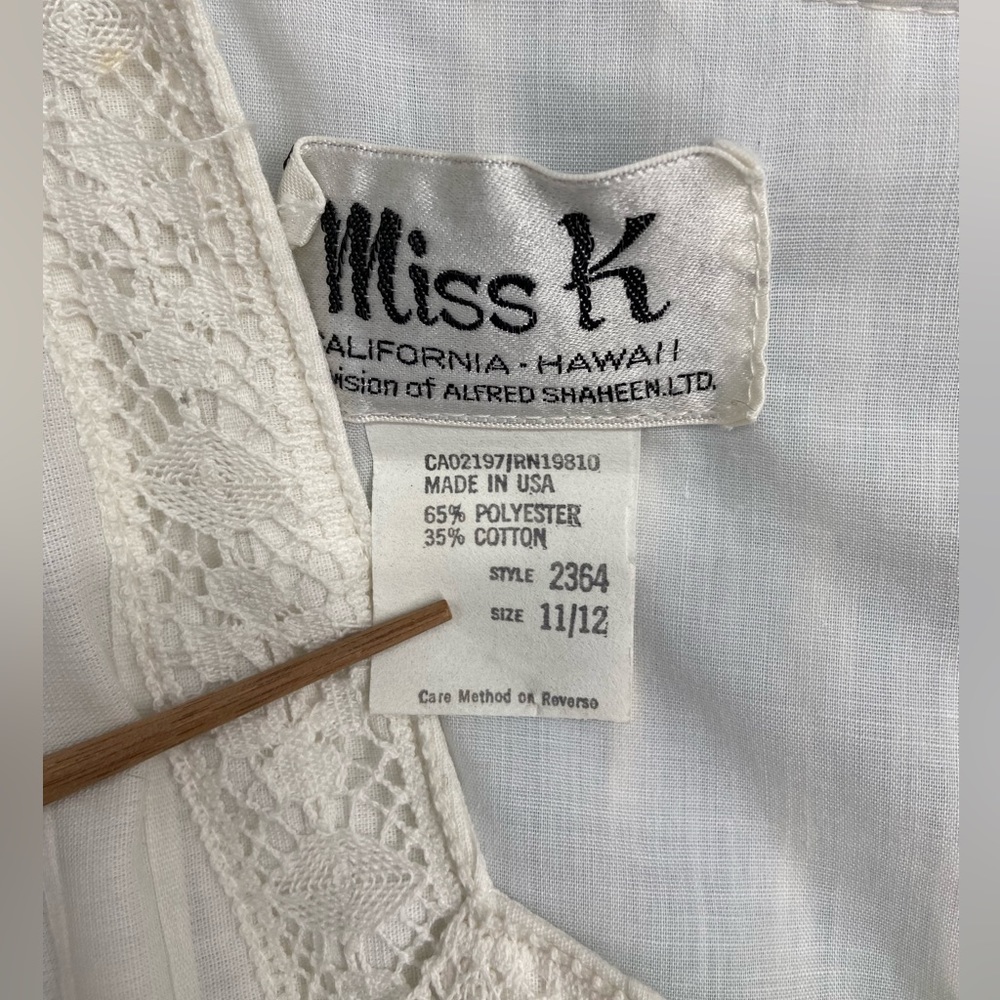 Vintage Boho Lace Maxi Dress Bell elbow length sleeves square Neck size 11/12 - Picture 4 of 12